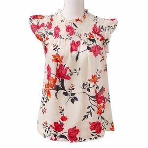 🌸 Old Navy Ruffled Floral Crinkle Top – Size Small S 🌸